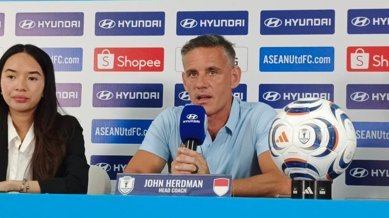 Pelatih Timnas Indonesia, John Herdman di Konferensi Pers Piala AFF 2026
