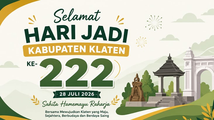 Ilustrasi Hari Jadi Kabupaten Klaten ke-222 tahun 2026