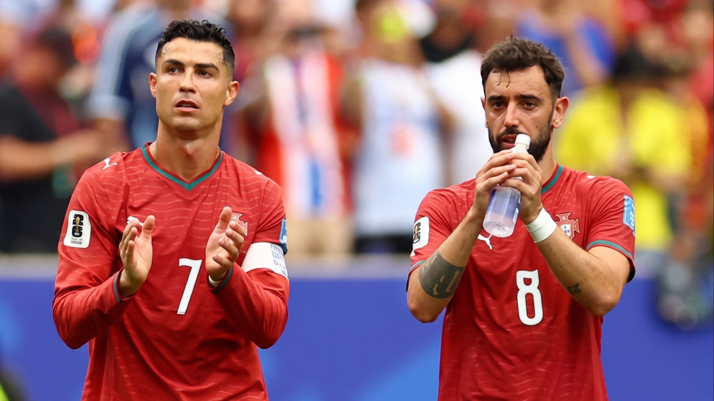 Cristiano Ronaldo dan Bruno Fernandes saat membela Portugal di Piala Dunia 2026