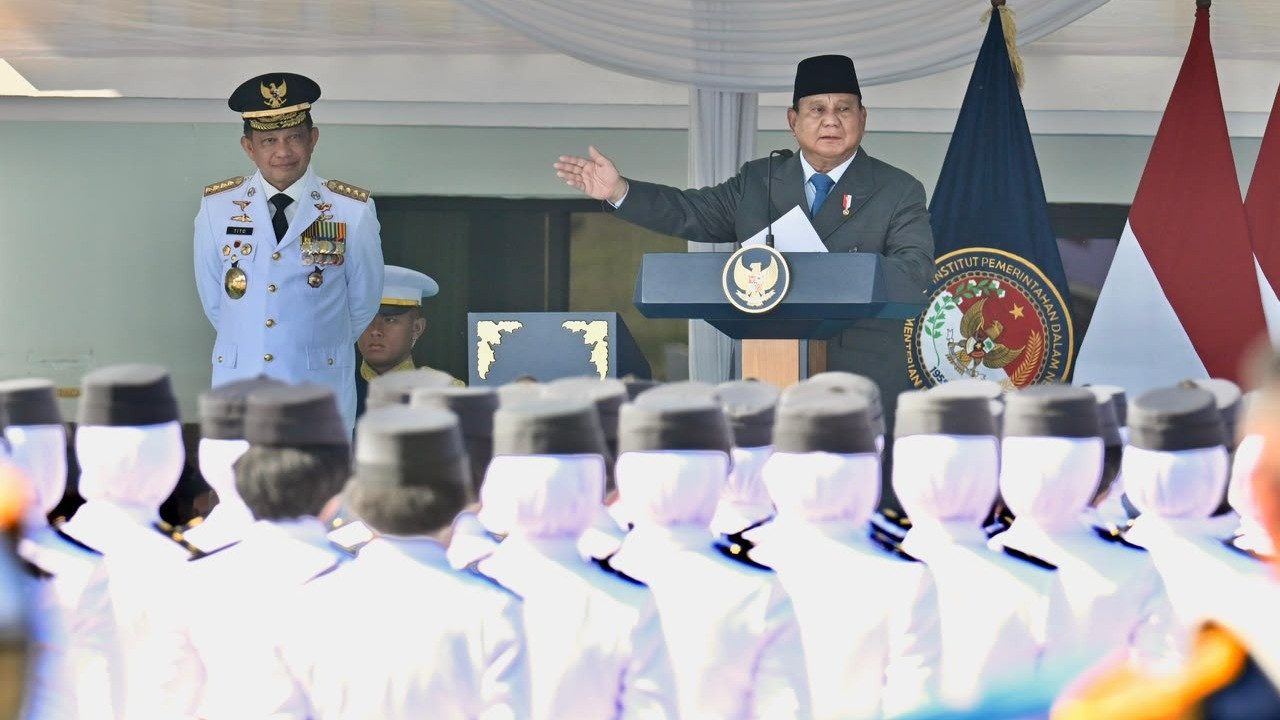 Presiden Prabowo Subianto memberikan apresiasi terhadap sistem rekrutmen praja IPDN yang dikelola oleh Kementerian Dalam Negeri.