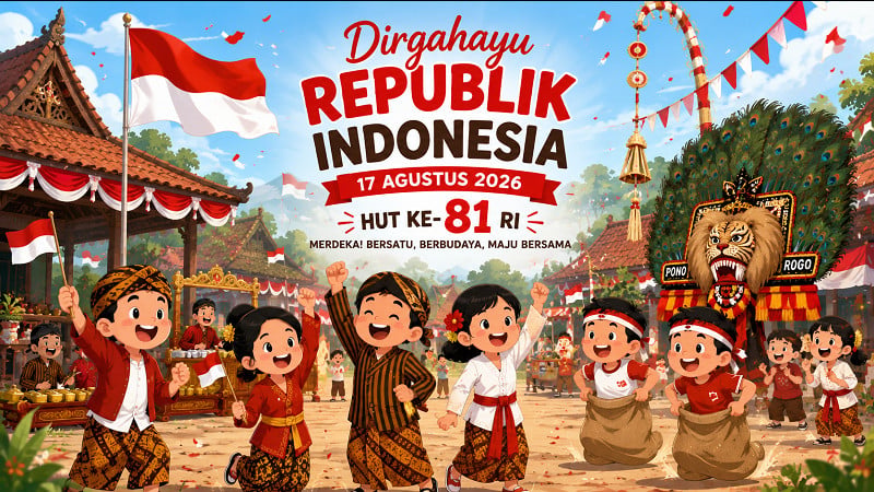 Ilustrasi Hari Kemerdekaan Republik Indonesia HUT ke-81 RI