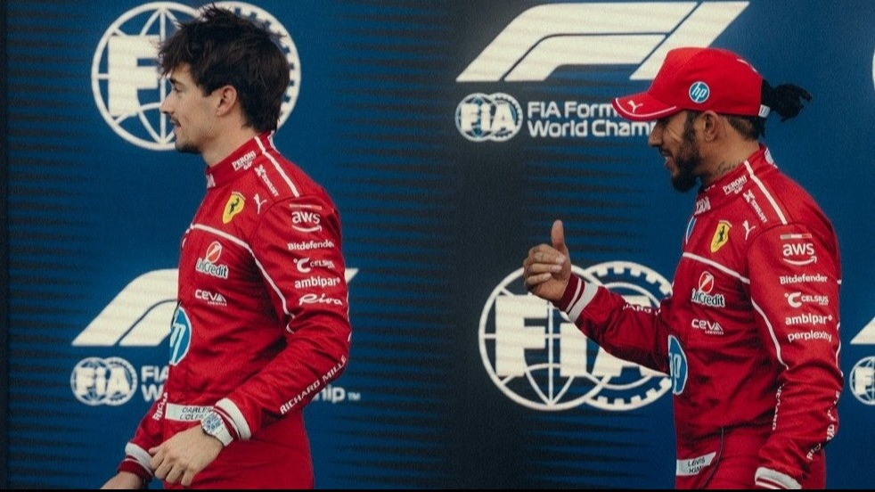 Duo Pembalap Ferrari, Charles Leclerc dan Lewis Hamilton