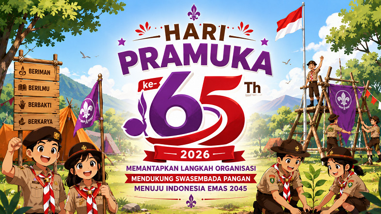 Ilustrasi Hari Pramuka ke-65