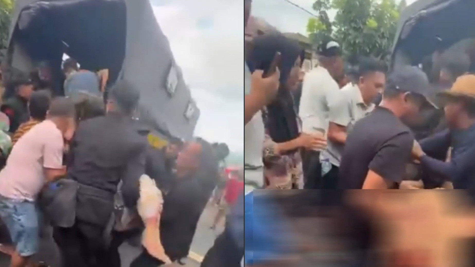 Evakuasi para korban Tragedi Open Tournament Tidar Drag Race-Drag Bike Kotamobagu Bersahabat Championship 2026 di Jalan AP Mokoginta, Kelurahan Upai, Kotamobagu, Sulawesi Utara, Minggu (9/8/2026).