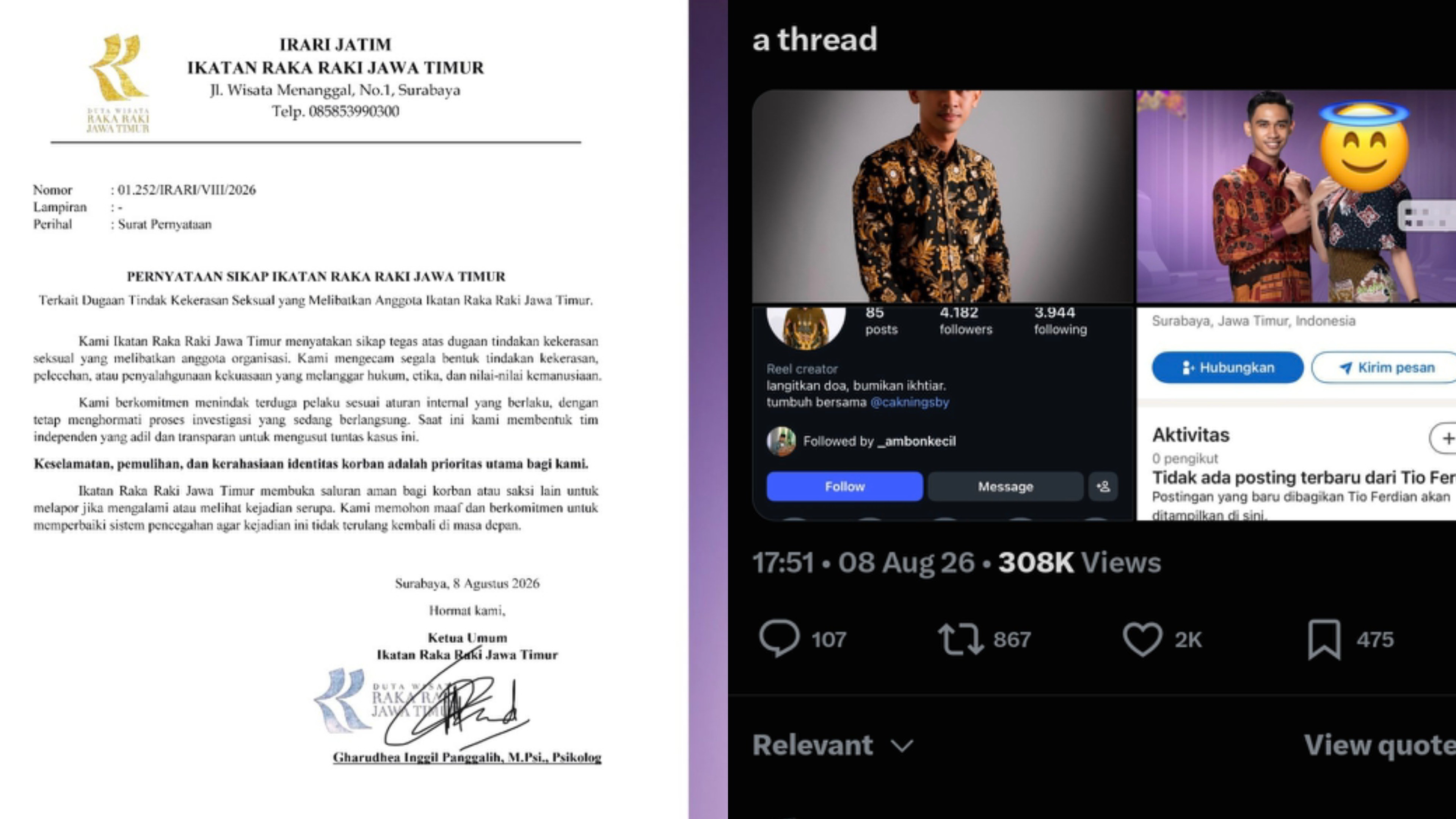 Viral Respons IRARI Jatim soal Tio