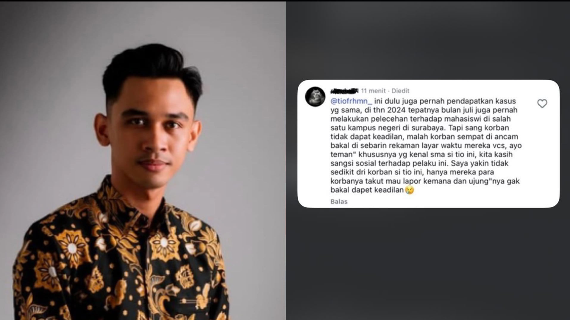 7 Fakta Kasus Tio Ferdian Rahmana yang Viral Usai Dituding Minta Pacar Aborsi ke Singapura
            - galeri foto
