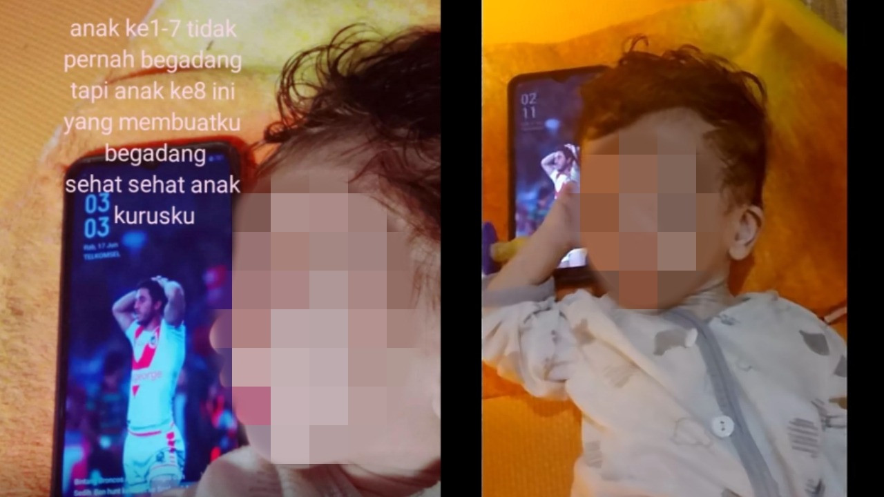 Viral ibu delapan anak di TikTok, dimana anak bungsunya yang berusia sekitar 4 hingga 6 bulan hanya memiliki berat badan 2 kilogram.