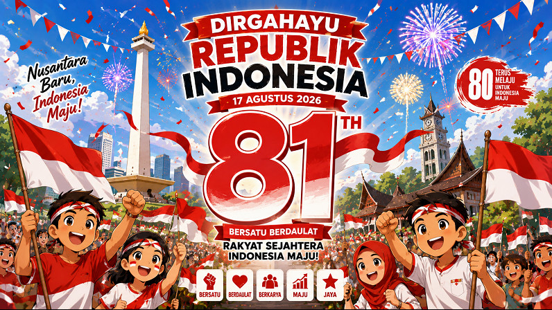 Ilustrasi Peringatan HUT ke-81 Republik Indonesia