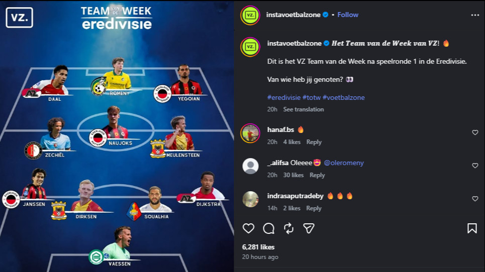 Ole Romeny masuk Best XI pekan pertama Eredivisie