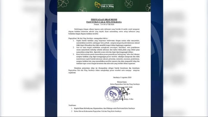 Pernyataan Sikap Resmi Paguyuban Cak dan Ning Surabaya