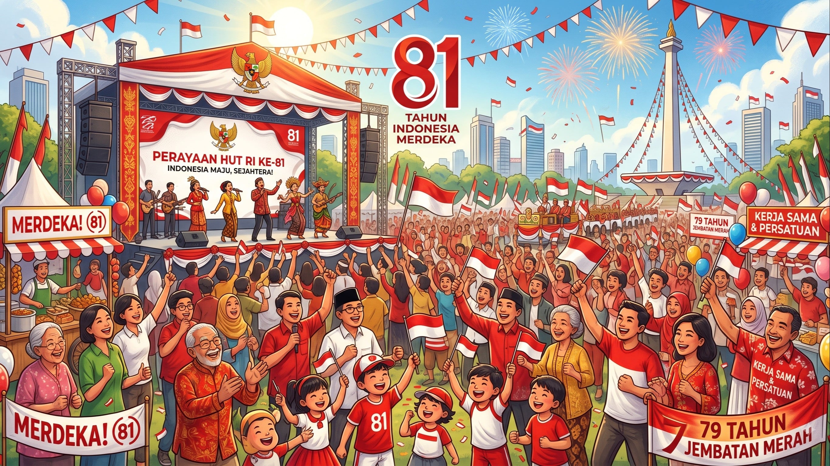 Ilustrasi perayaan HUT RI ke-81