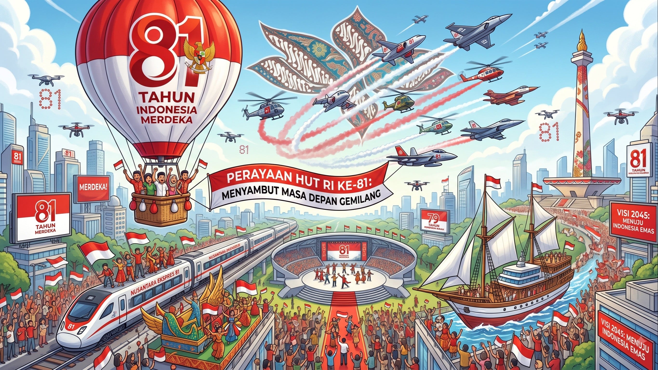 Ilustrasi perayaan HUT RI ke-81