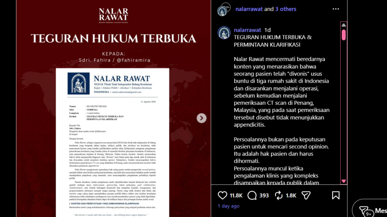 Kronologi Fahira Mira Viral Usai Klaim Divonis Usus Buntu di 3 RS Indonesia, Berobat ke Penang Malah Beda Diagnosis
            - galeri foto