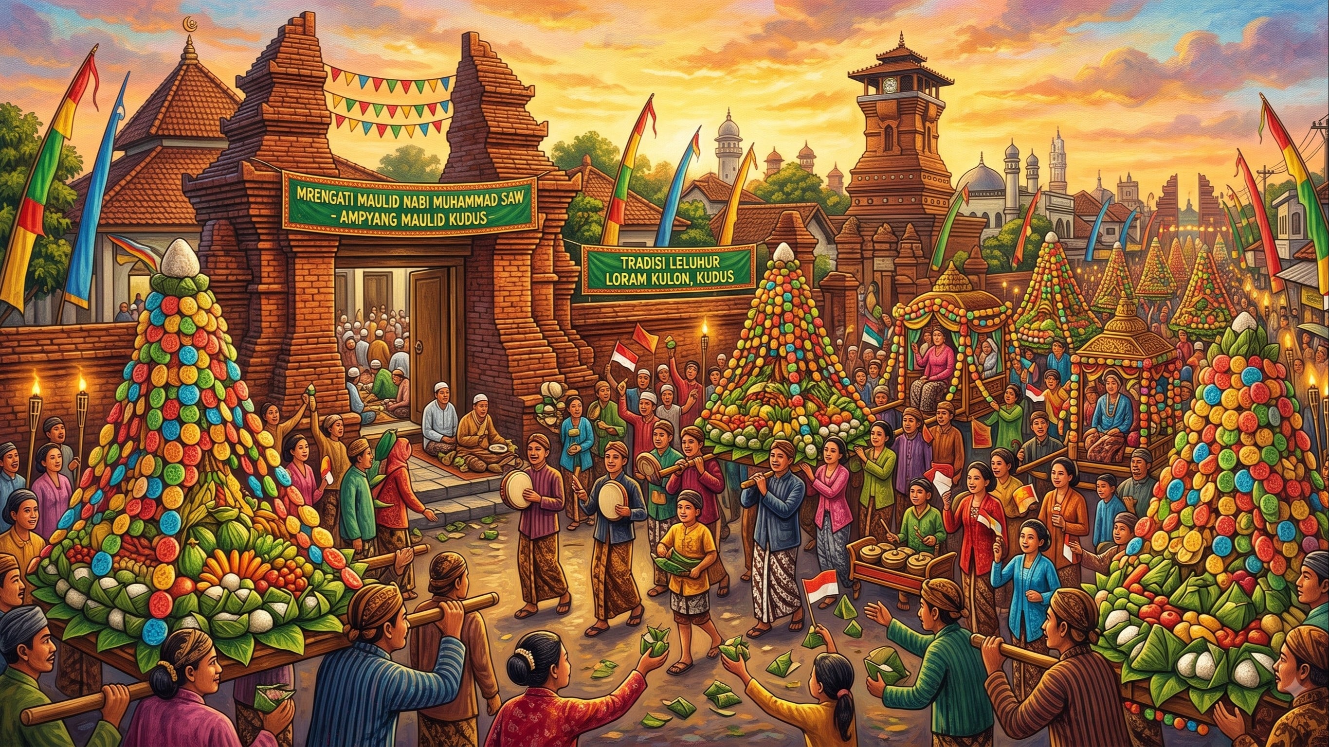 Ilustrasi ampyang maulid, tradisi memperingati maulid Nabi Muhammad SAW di Kudus, Jawa Tengah