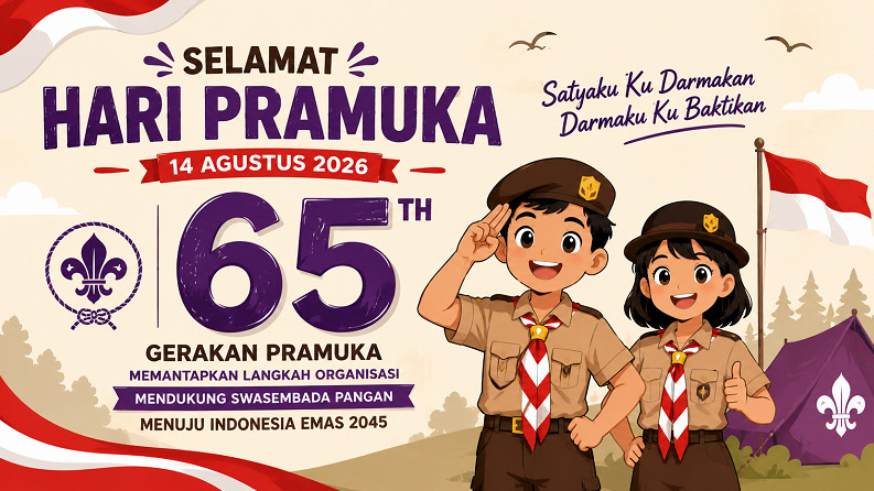 Ilustrasi Hari Pramuka ke-65 14 Agustus 2026