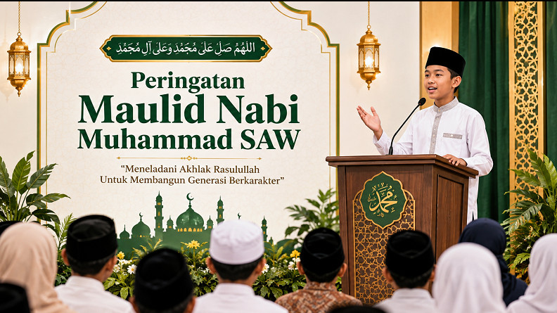 ilustrasi pidato di acara Maulid Nabi Muhammad SAW