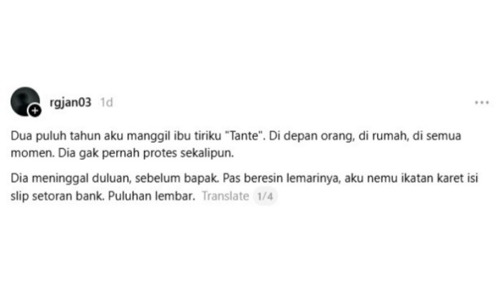 Curhatan seorang wanita menyesal setelah melihat slip setoran bank ibu tiri hanya untuk biaya pendidikannya viral