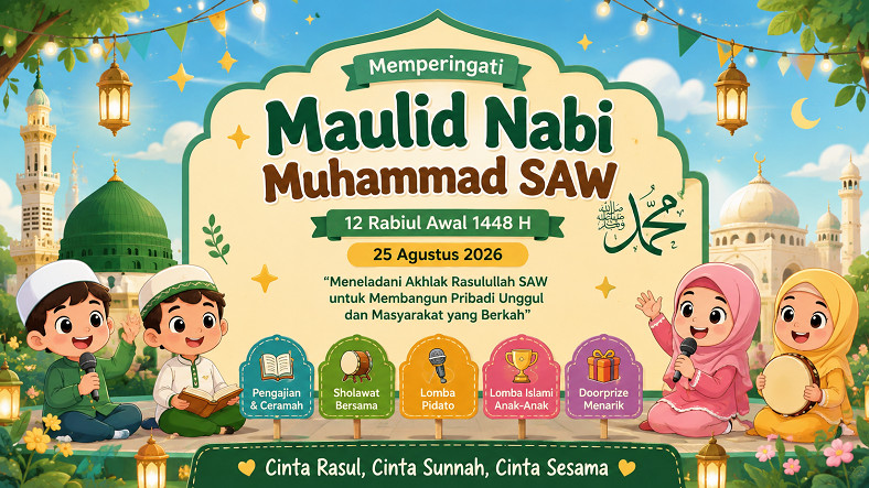 Ilustrasi acara Maulid Nabi Muhammad SAW