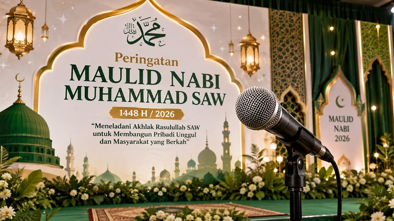 Ilustrasi peringatan Maulid Nabi Muhammad SAW 1448 H
