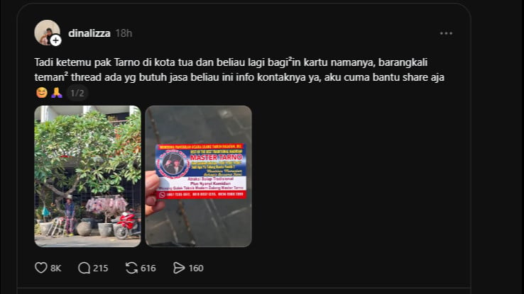 Kondisi terbaru Pak Tarno