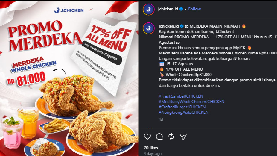 Daftar Promo Makanan dan Minuman 17 Agustus 2026: Ada Buy 1 Get 1 hingga Diskon Besar-besaran
            - galeri foto
