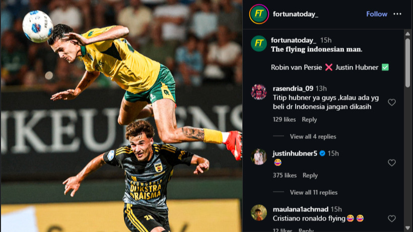 Bek Timnas Indonesia Justin Hubner di Fortuna Sittard