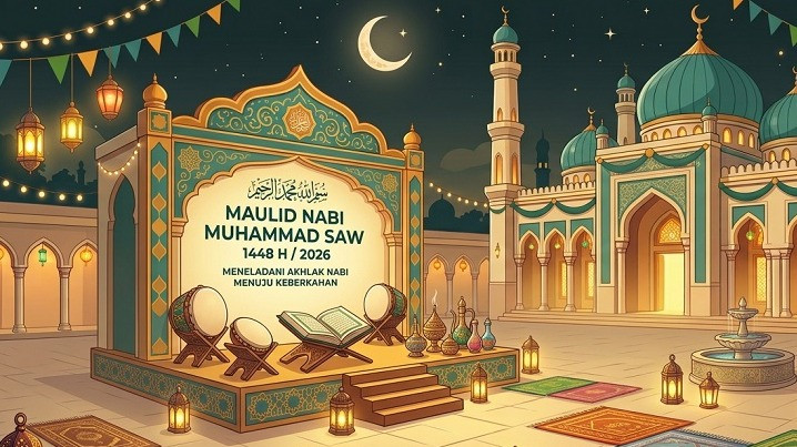 Ilustrasi peringatan Maulid Nabi Muhammad SAW