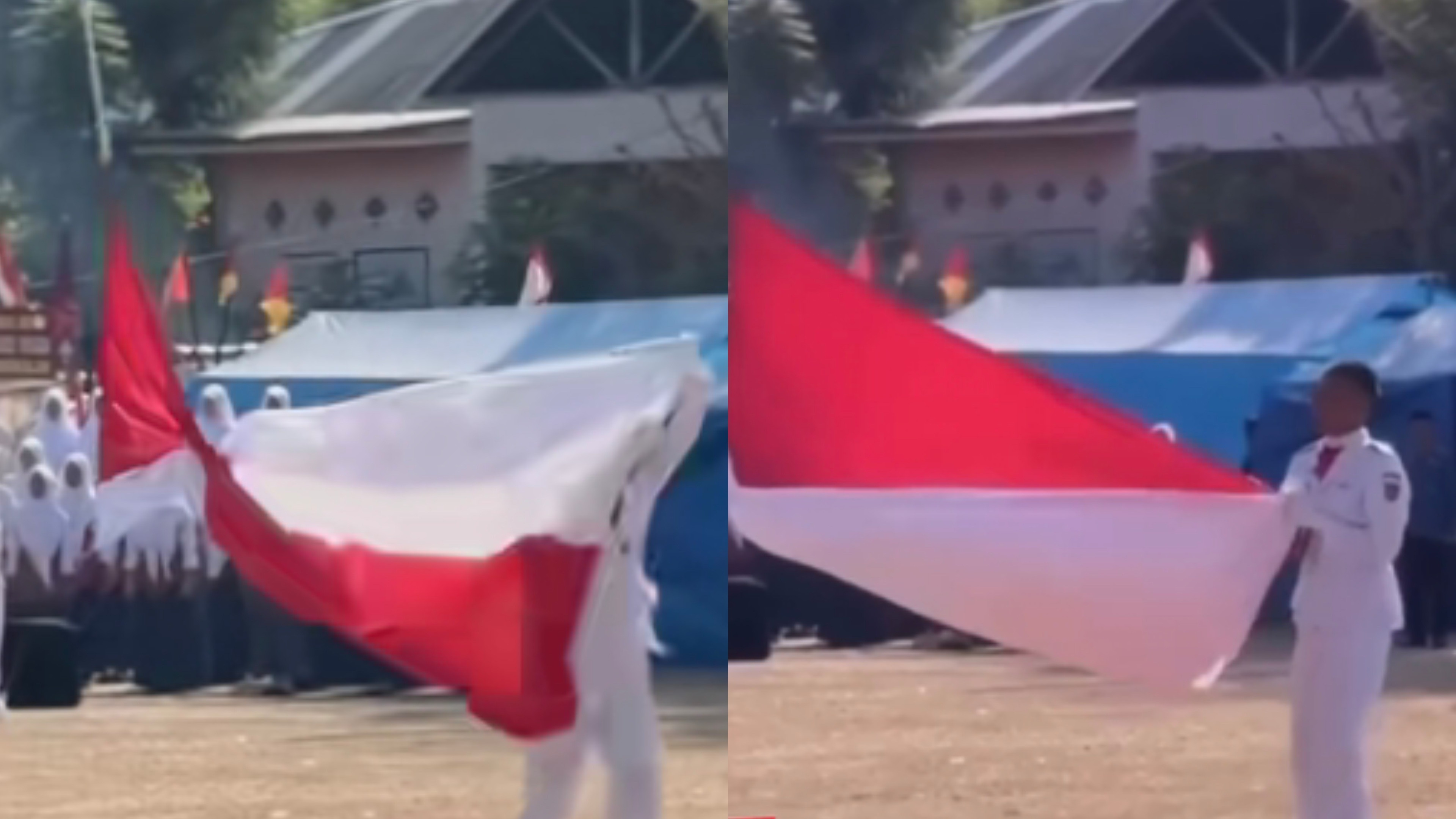 Viral Video Bendera Merah Putih Terlilit