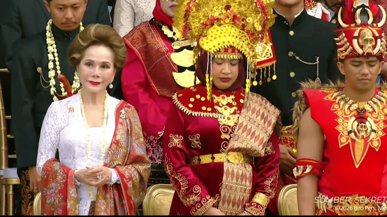 Ratna Sari Dewi, Istri Soekarno saat Hadiri Upacara HUT RI ke-81 di Istana
