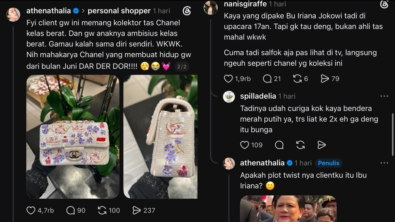 Cerita Personal Shopper temukan tas Chanel yang mirip dipakai Iriana Jokowi saat 17 Agustus di Istana Merdeka