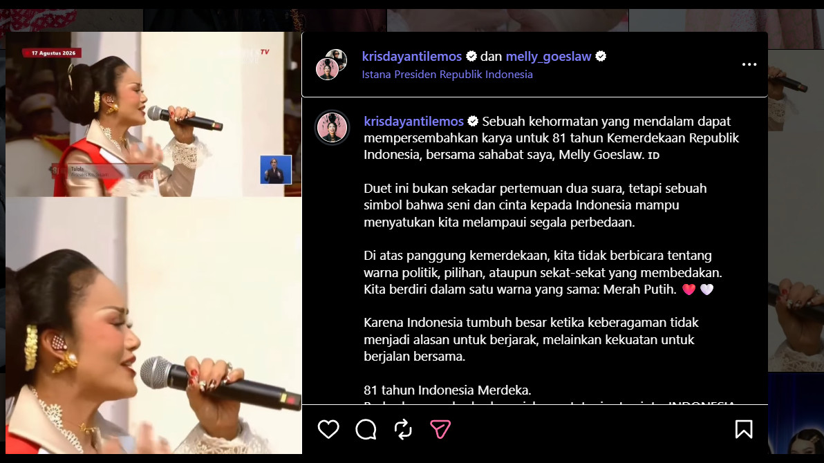 Curhatan Kris Dayanti Setelah Tampil di Istana Negara Bareng Melly Goeslaw
            - galeri foto