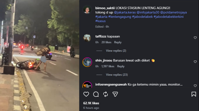 Pria diduga ODGJ pukuli pengendara motor secara acak di Lenteng Agung