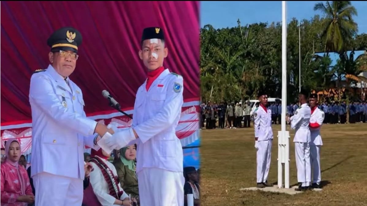 Viral, Paskibra Muna Tetap Tampil dengan Wajah Penuh Luka Usai Kecelakaan Malam Sebelum Upacara HUT RI ke-81