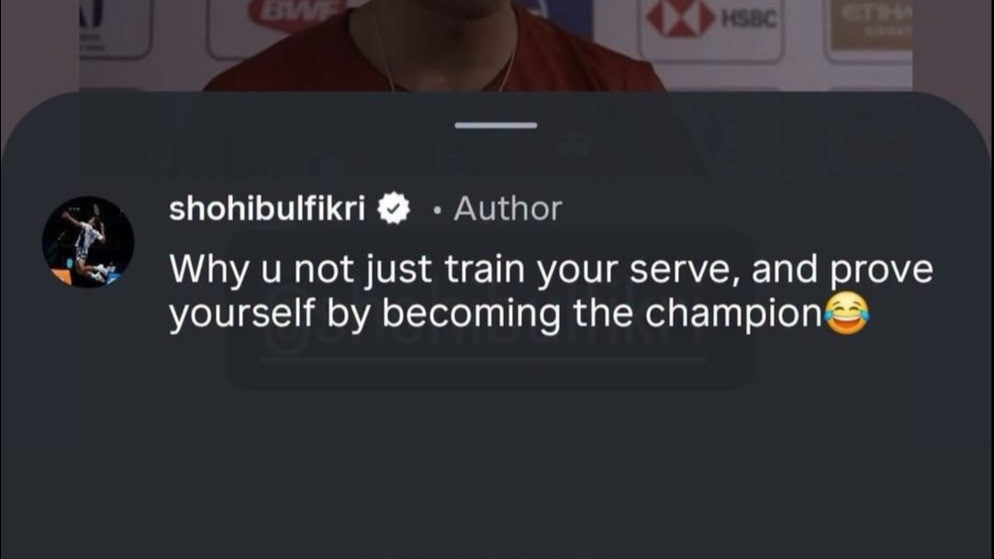 Pebulu tangkis ganda putra Indonesia, Muhammad Shohibul Fikri memberikan reaksi menohok usai disindir pemain Prancis, Toma Junior Popov di Kejuaraan Dunia 2026.