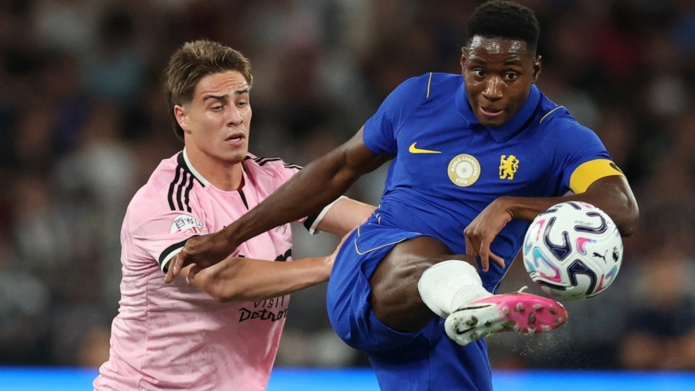 Penyerang Juventus Kenan Yildiz di laga kontra Chelsea