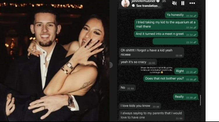 Chat PDKT Jennifer Coppen dan Justin Hubner.