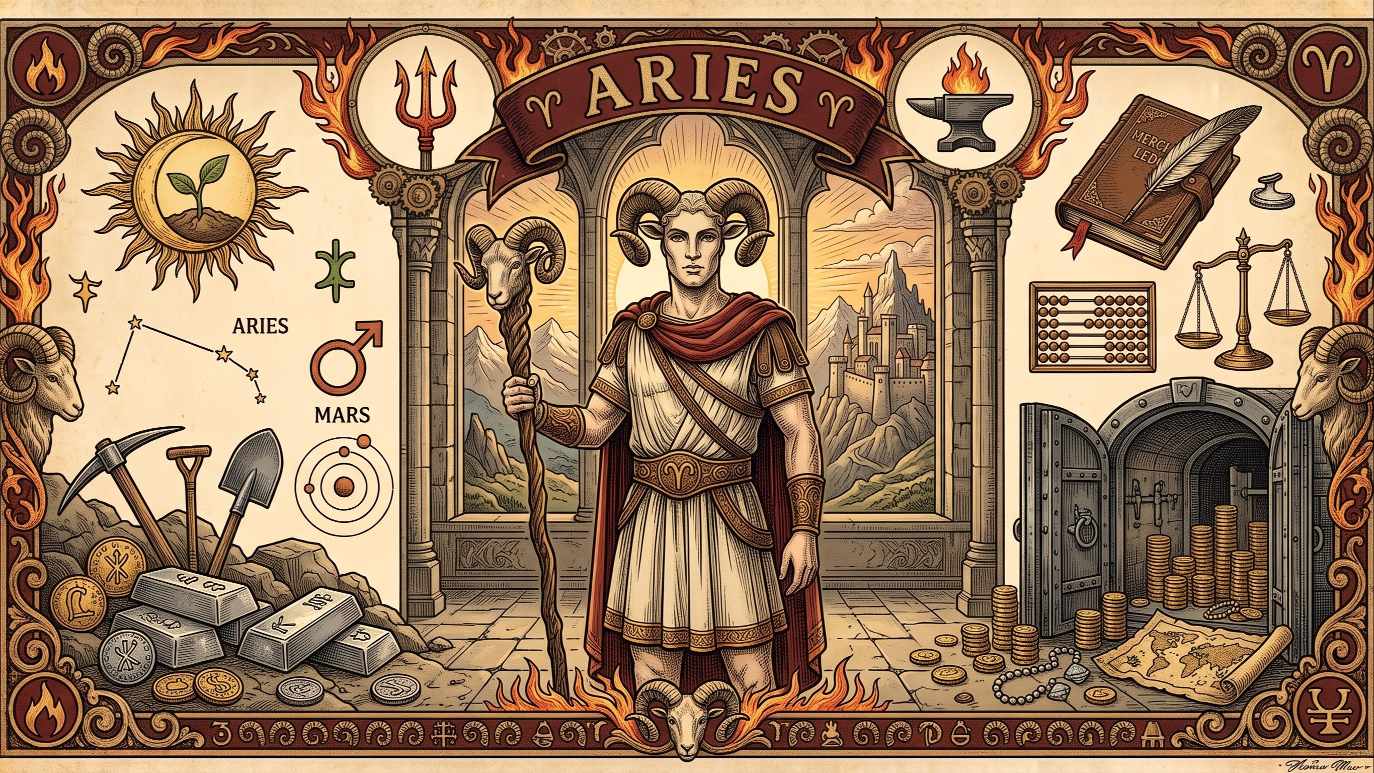 Ilustrasi zodiak Aries