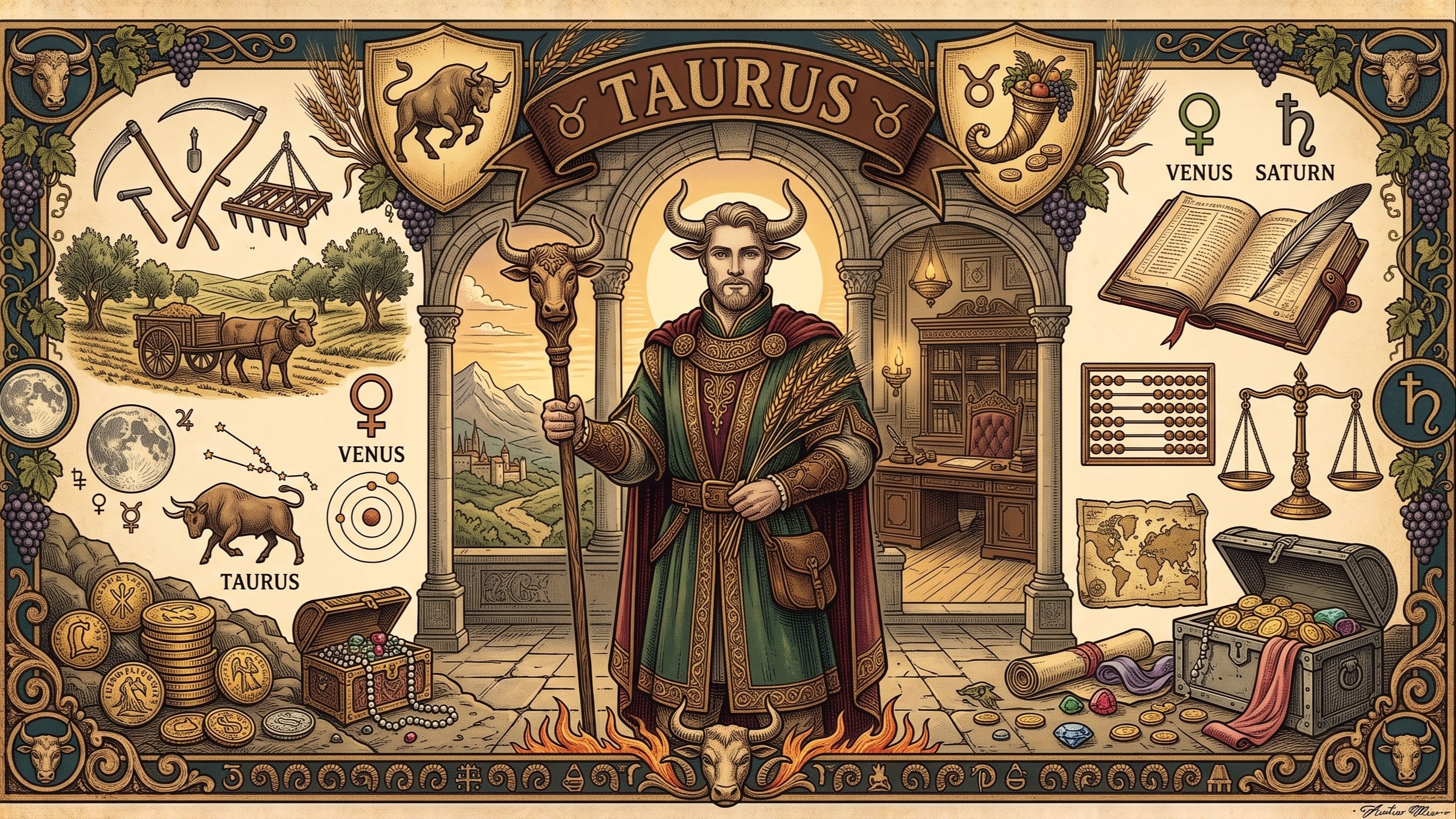 Ilustrasi zodiak Taurus