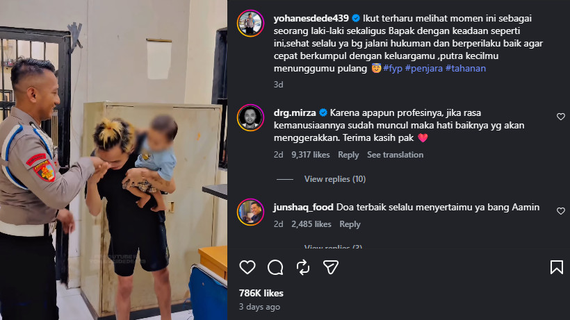 Polisi izinkan tahanan temui anaknya