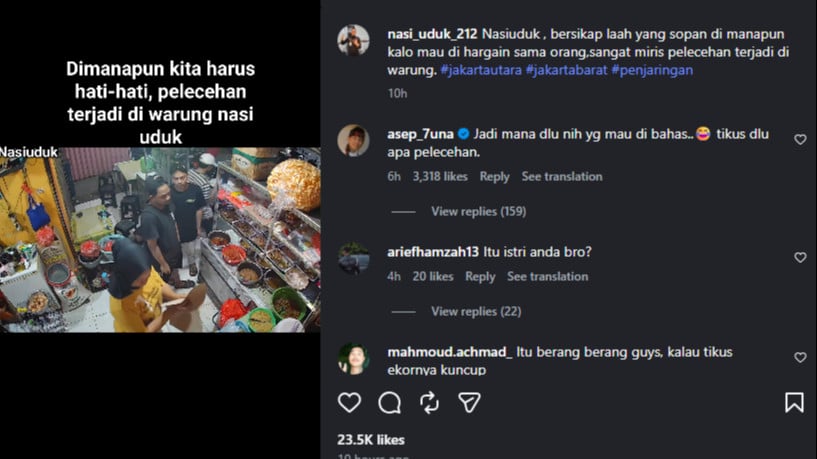 Pelecehan seksual kepada penjual nasi uduk dari seorang pembeli
