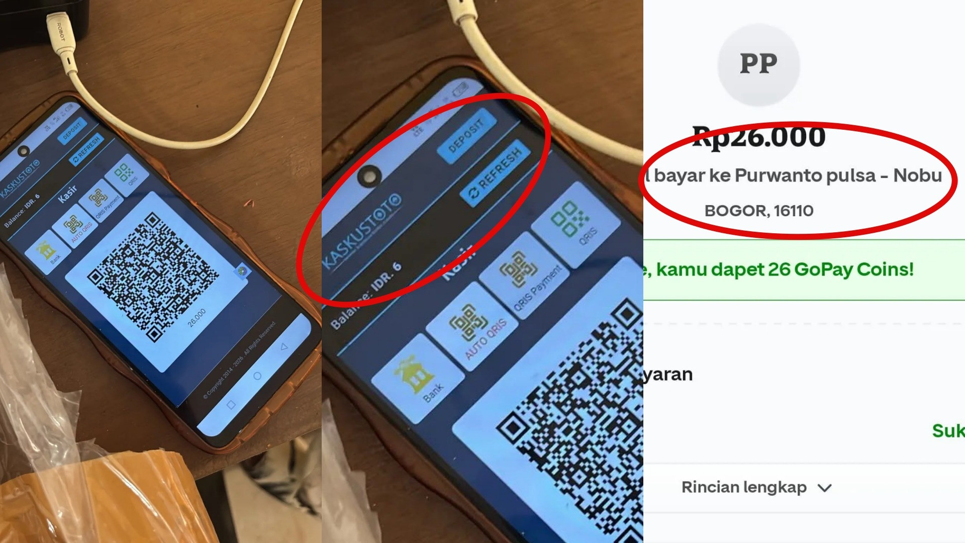 Netizen Threads mengeluhkan dugaan kasir Ayam Gepuk Pak Gembus Joglo yang diduga memberikan kode QR judol untuk membayar