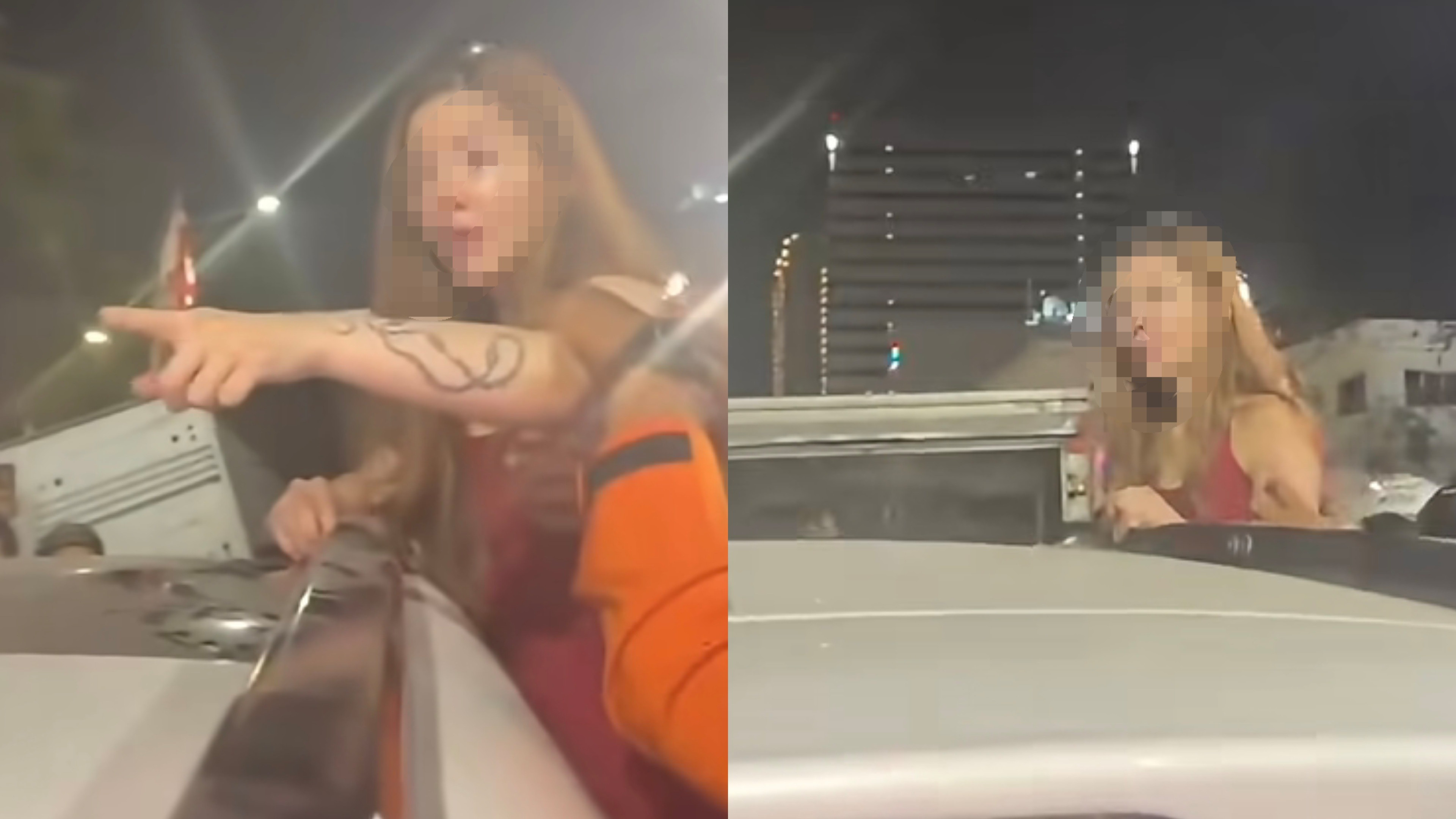 Viral Video Wanita Berambut Pirang Mengamuk di Jalan