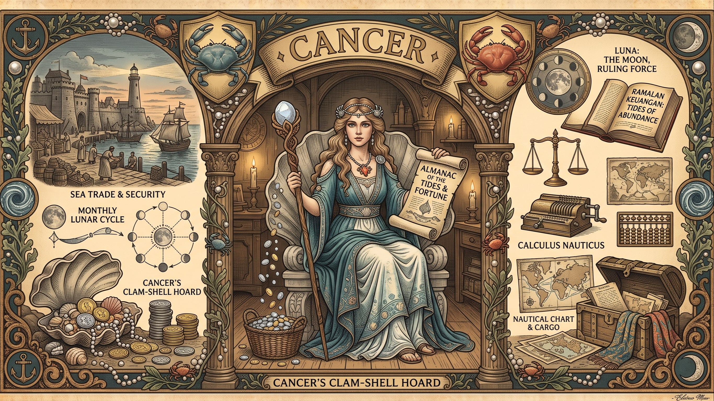 Ilustrasi zodiak Cancer