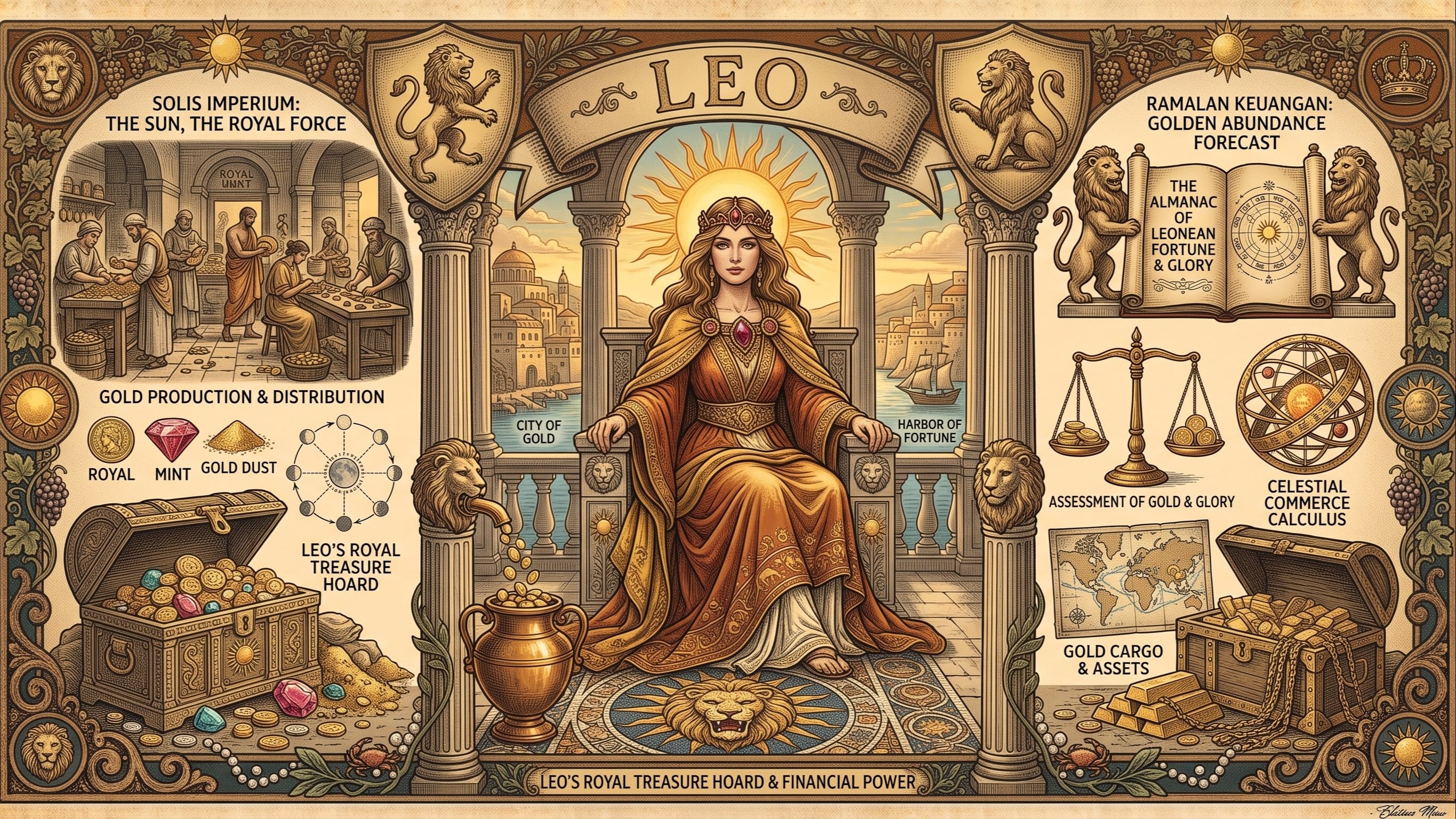 Ilustrasi zodiak Leo