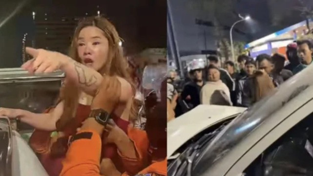 Pengemudi ENR (32) tabrak pengguna Jalan Gubernur Suryo pada Minggu (23/8/2026) dini hari.