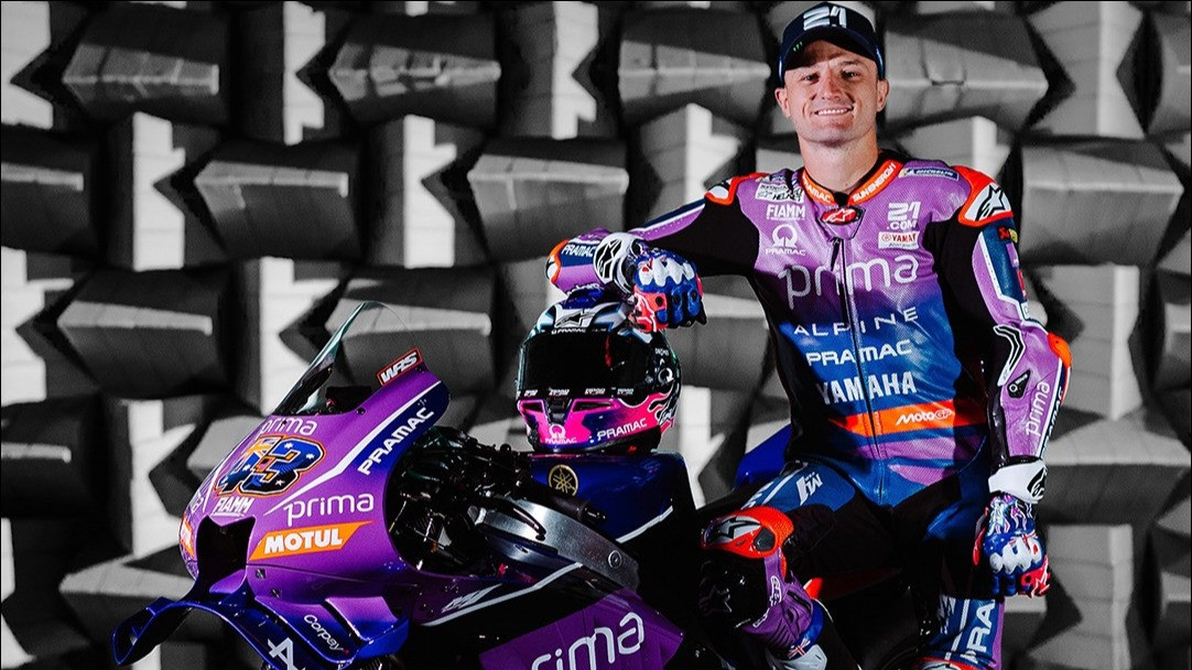 Jack Miller bersama motor YZR-M1 Prima Pramac Yamaha di MotoGP 2026