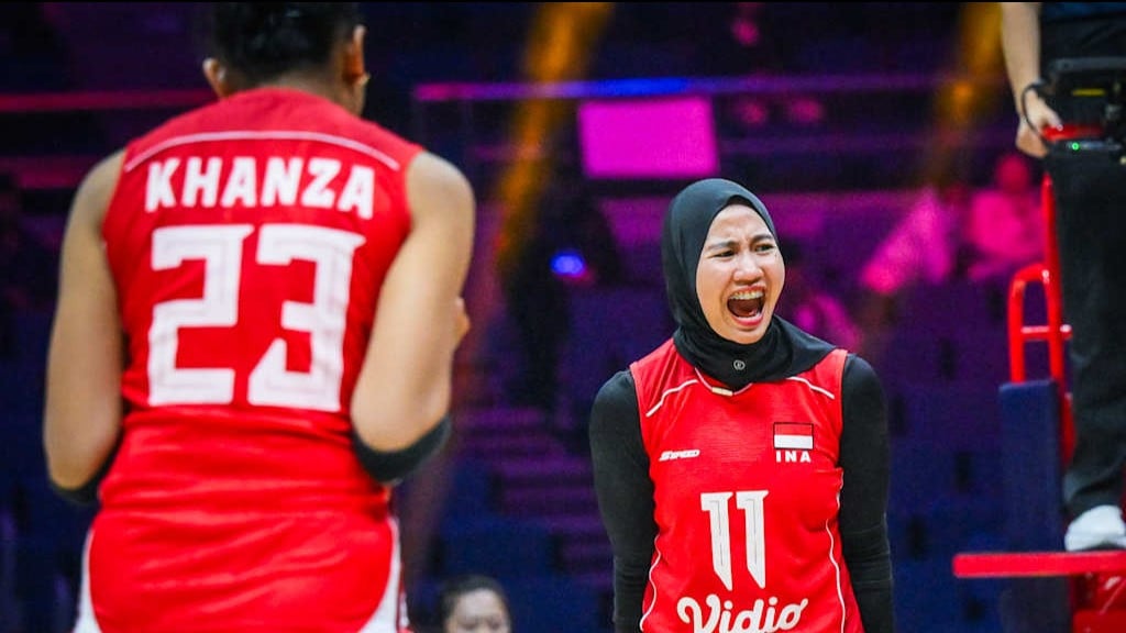 Pemain Timnas Voli Putri Indonesia, Ersandrina Devega vs Iran di AVC Women s Continental 2026