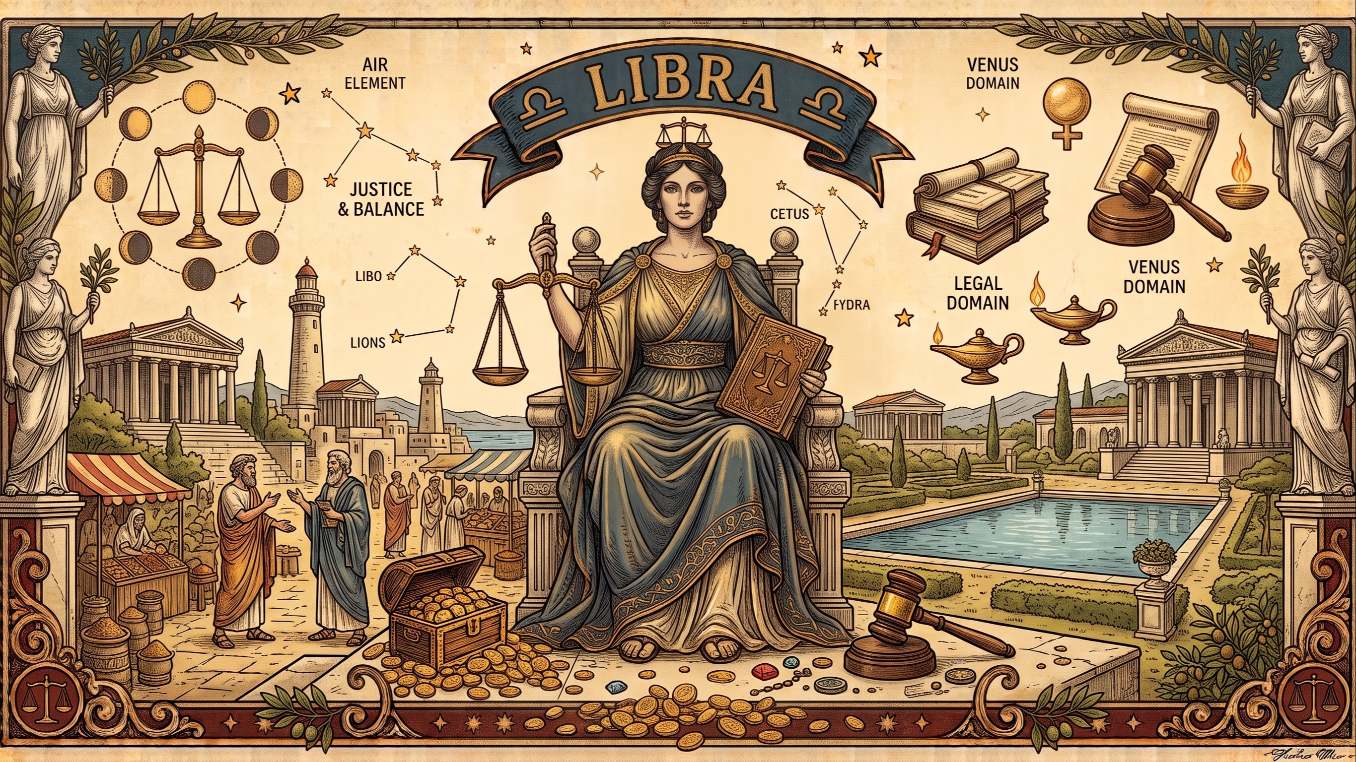 Ilustrasi zodiak Libra