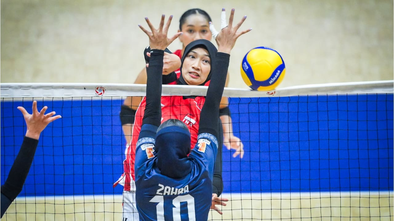 Pemain Timnas Voli Putri Indonesia, Chelsa Berliana vs Iran di AVC Women s Continental 2026