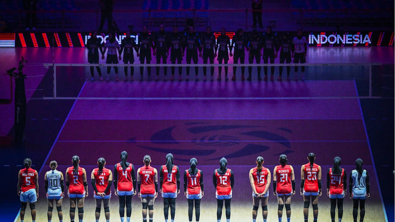 Timnas Voli Putri Indoneaia saat menghadapi Iran di AVC Women s Continental 2026